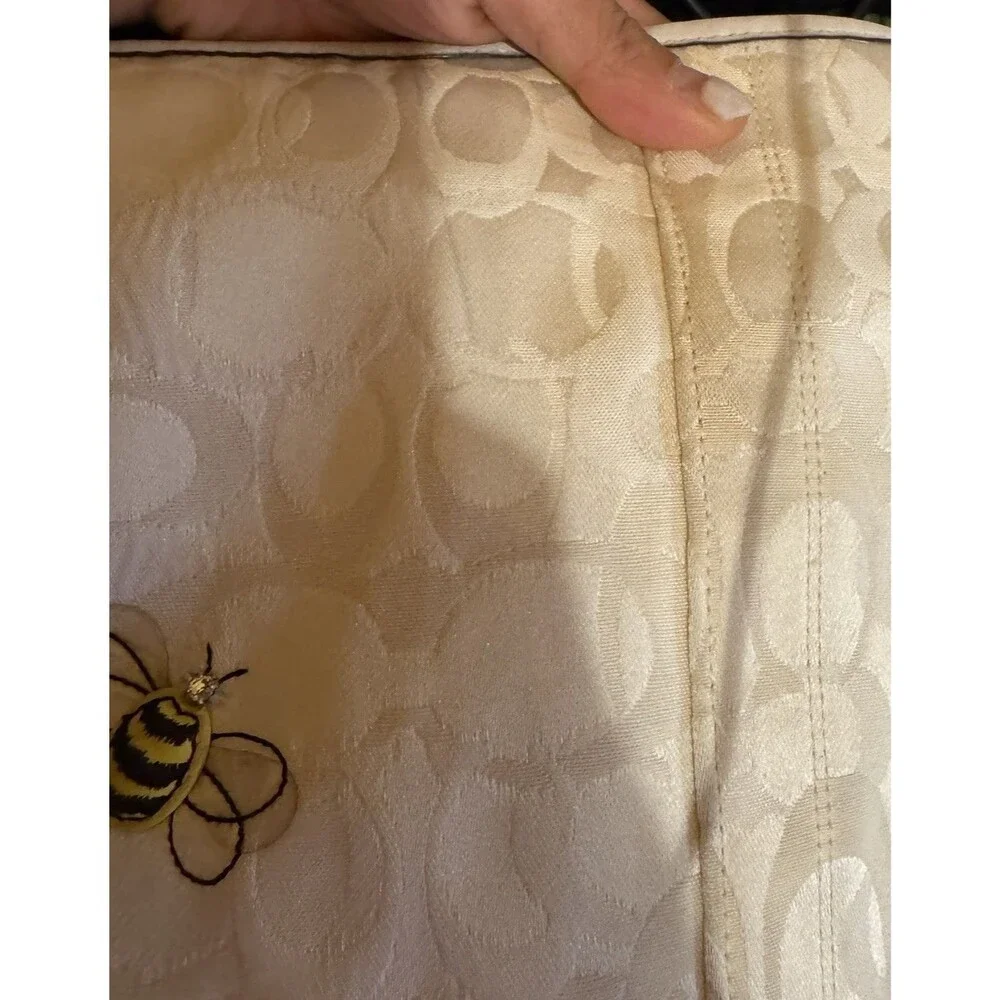 RARE Coach Y2K Optic White Signature C Bumble Bee Small Hobo Bag 5065